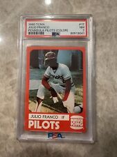 1980 Julio Franco Peninsula Pilot (Color) Minor Baseball RC TCMA Card #17 PSA 7 picture