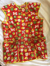 Vintage Womens Artists Apron Smock Psychedelic Floral Large 1960s Hippie Boho picture