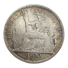 1900-A Silver Piastre Commerce French Indo-China Rare Crown Thaler Size Coin 11U picture