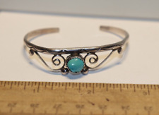 Vintage Sterling Native American Turquoise Bracelet Signed ET picture