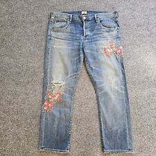 Citizens Of Humanity Jeans Womens 32 Blue Embroidered Emerson Button Fly Casual picture