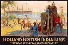 1930s “Holland British India Line” Vintage Style Cruise Travel Poster  - 24x36 picture