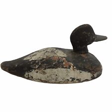 Antique Large Wooden Duck Decoy Hunting Folk Art Wood Weighted SIGNED picture