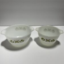 Vintage Anchor Hocking Fire King Nesting Mixing Bowls Meadow Green Set Of 2 picture