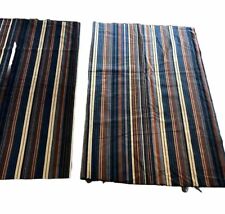 Vintage Striped Velvet Brown Cotton Fabric W44xL32” 2 Pieces Pillow Covers NICE picture