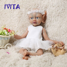IVITA 18'' Silicone Reborn Elf Doll Girl Newborn Baby Fairy Kids Xmas Play Gift picture