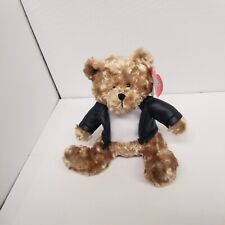 Galerie Snickers Teddy Bear, Faux Leather Jacket Plush Stuffed 8