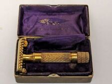 Vintage Gillette Razor In Metal Box Made In Usa Gold Colored picture