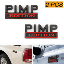 PIMP Edition Badge 2Pcs 3D Vehicle Sticker Car Vehicle Sign Decal Black Red Tail picture