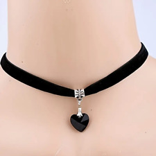 Vintage Gothic Velvet Heart Crystal Choker Pendant Necklace Jewelry Women Gift picture