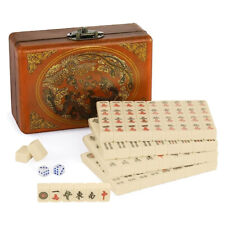 Vintage Mahjong 144 Tiles Rare Chinese Mah-Jong Set Chinese Mahjong with Box picture