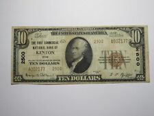 $10 1929 Kenton Ohio OH National Currency Bank Note Bill Charter #2500 FINE+ picture