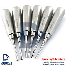 Set Of 6 Dental Luxating Elevators Straight Curved Shank Surgical Extraction Kit picture
