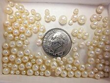 130 VTG NOS SMALL NO HOLE & 1 HOLE FAUX PEARLS LOT 2mm- 4mm JEWELRY REPAIR CRAFT picture