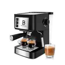 Casabrews Compact Espresso Coffee Machine with Milk Frother Wand, Black & Silver picture