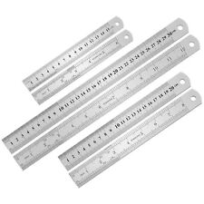 3Pcs Stainless Steel Ruler Set 6 8 12 Inch Metal Ruler with Inch and Metric New picture
