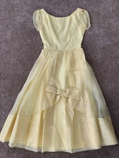 1950s 50s Vintage Pale Yellow Prom Dress Gown Size 7 picture