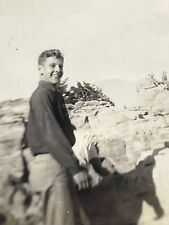 NH Photo Guy Man Cool Looks Over Shoulder Blurred 1940's picture