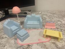 VTG Playskool 1994 Dollhouse Living room Chair Sofa Lamp Table Furniture Lot picture