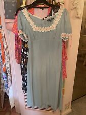Betsey Johnson Vintage  Milkmaid Silk Dress Lace And Bows Size 6 picture