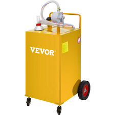 VEVOR Fuel Caddy Fuel Storage Tank 35 Gallon 4 Wheels with Manuel Pump Yellow picture
