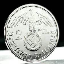 Nazi Germany 2 Mark *Beautiful* Genuine WW2 Third Reich 2 Reichsmark Silver Coin picture