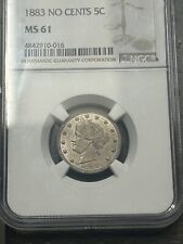 1883 No Cents Liberty V Nickel NGC MS61 Original 1st Year Type Coin Great Photo picture