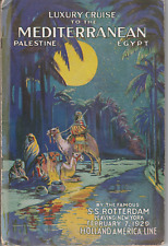 CRUISE CATALOG-PALESTINE-EGYPT-HOLLAND AMERICA LINE-1929-HUGE FOLD OUT MAP-RARE picture
