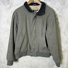 Vintage Aberdeen Wool Jacket Mens 40 Gray Bomber Lined Full Zip picture