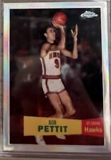 2007-08 Topps Chrome #18 Bob Pettit Variations Refractors #1/999 First On Print picture