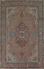 Vintage Brown Traditional Handmade Wool Tebriz Living Room Area Rug 8x10 Carpet picture