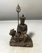 Old Chinese Kṣitigarbha  Bodhisattva red copper statue 1940s picture