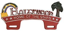 Vintage Hollywood License Plate Topper Cast Iron NOS New Old Stock Heavy Rare picture