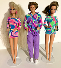 Vintage 1991 Totally Hair Barbie LOT of 3 Dolls Blond, Brunette and Ken WOW picture