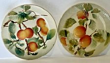 Antique Rare (2) Majolica Apricot KG St Clement 1900 Plates Made in France picture