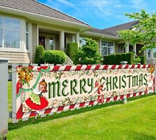 Vintage Christmas Decorations Outdoor Yard Sign Vintage Merry Christmas Banner picture