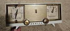 Vintage Radio Zenith B516W Tube Radio Clock RESTORED WORKS picture