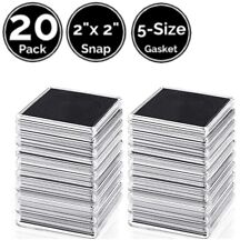 20 Pack 2 x 2 IN Coin Snap Holder w/21/26/31/36/40.6mm Gasket 4 Eagle Silver etc picture
