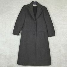 Vintage J. G. Hook Womens Coat Wool Full Length Herringbone Navy Petite S picture