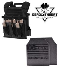 Active Shooter Tactical Vest Plate Carrier W/ Black Level III L3 Fearless Armor picture
