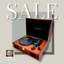 Musitrend Wood Veneer 3-Speed Portable Suitcase Record Player picture