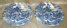 2 Vintage Luneville France English Style Blue Copperfield Transferware Plates 8