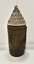 antique early primitive pierced punched tin candle lantern picture
