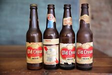 Vintage Old Crown & PABST Empty Glass Beer Bottles paper labels Antique bar picture
