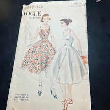 Vintage 50s Vogue Pattern 3472 Womens Size 13 One Piece Dress Rare picture