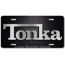 Tonka Inspired Art Gray on Mesh FLAT Aluminum Novelty Auto License Tag Plate picture