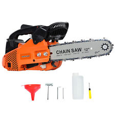 25.4cc Gas Top Handle Chainsaw with Bar Chain 2-Stroke Engine Cut Tree Wood picture