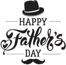 Happy Father's Day with Moustache and Hat - 1-5/8 Inch Stamp - Custom Dad Stamp picture
