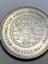 1988 WORLD WIDE VIDEO INC. - VIDEO GAME ARCADE TOKEN - LOOK picture