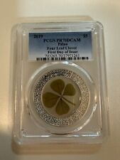 FOUR LEAF CLOVER 2019 PALAU $5 SILVER COIN NGC PF70 ULTRA CAMEO First Day Issue picture